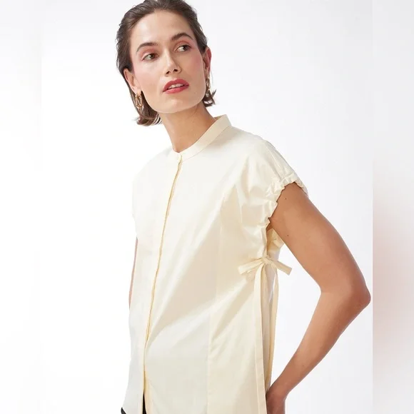 NEW Chico's Black Label Pretty Poplin Neutral Blouse-Size XS-Cream - Picture 4 of 9